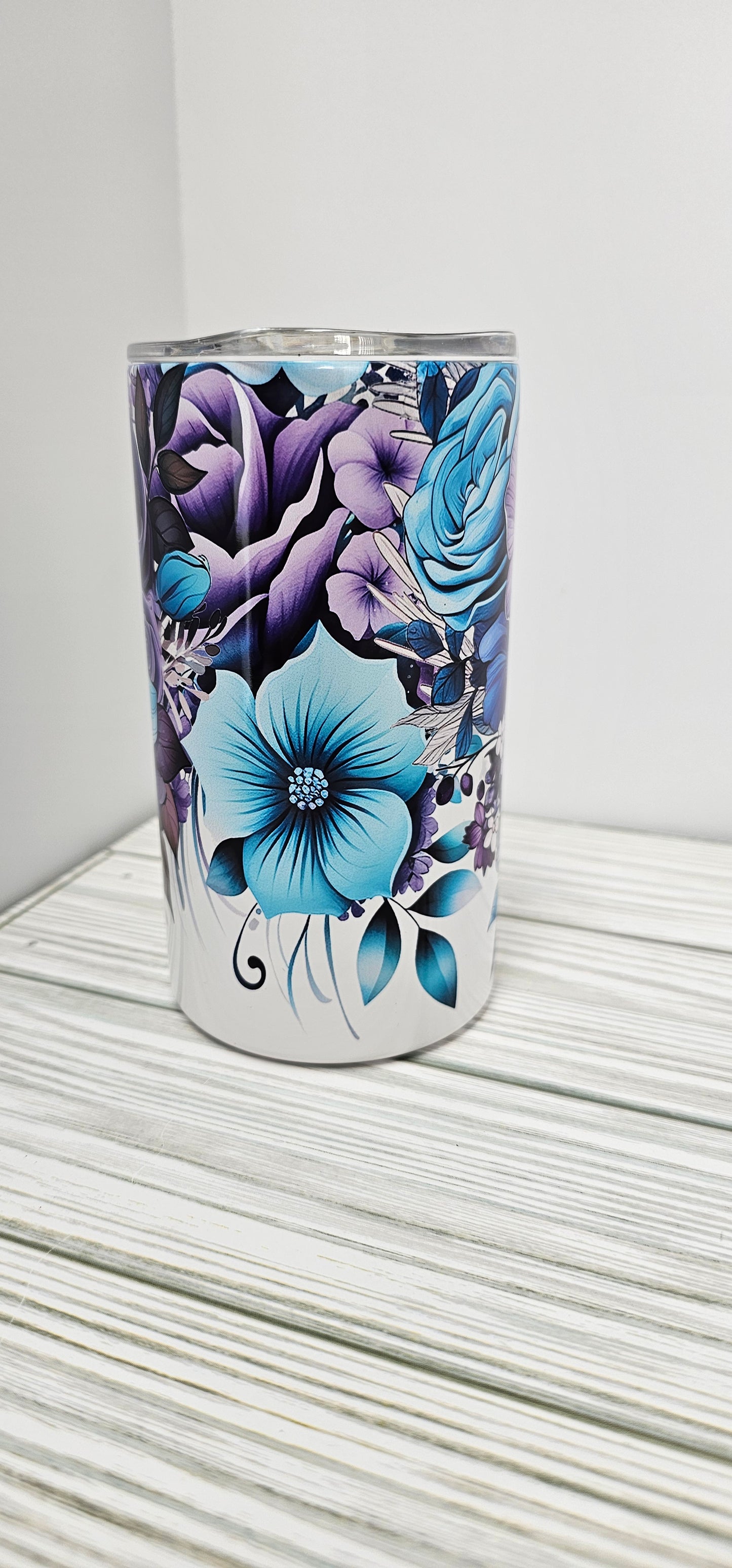 Purple/Blue Flowers-12oz Tumbler
