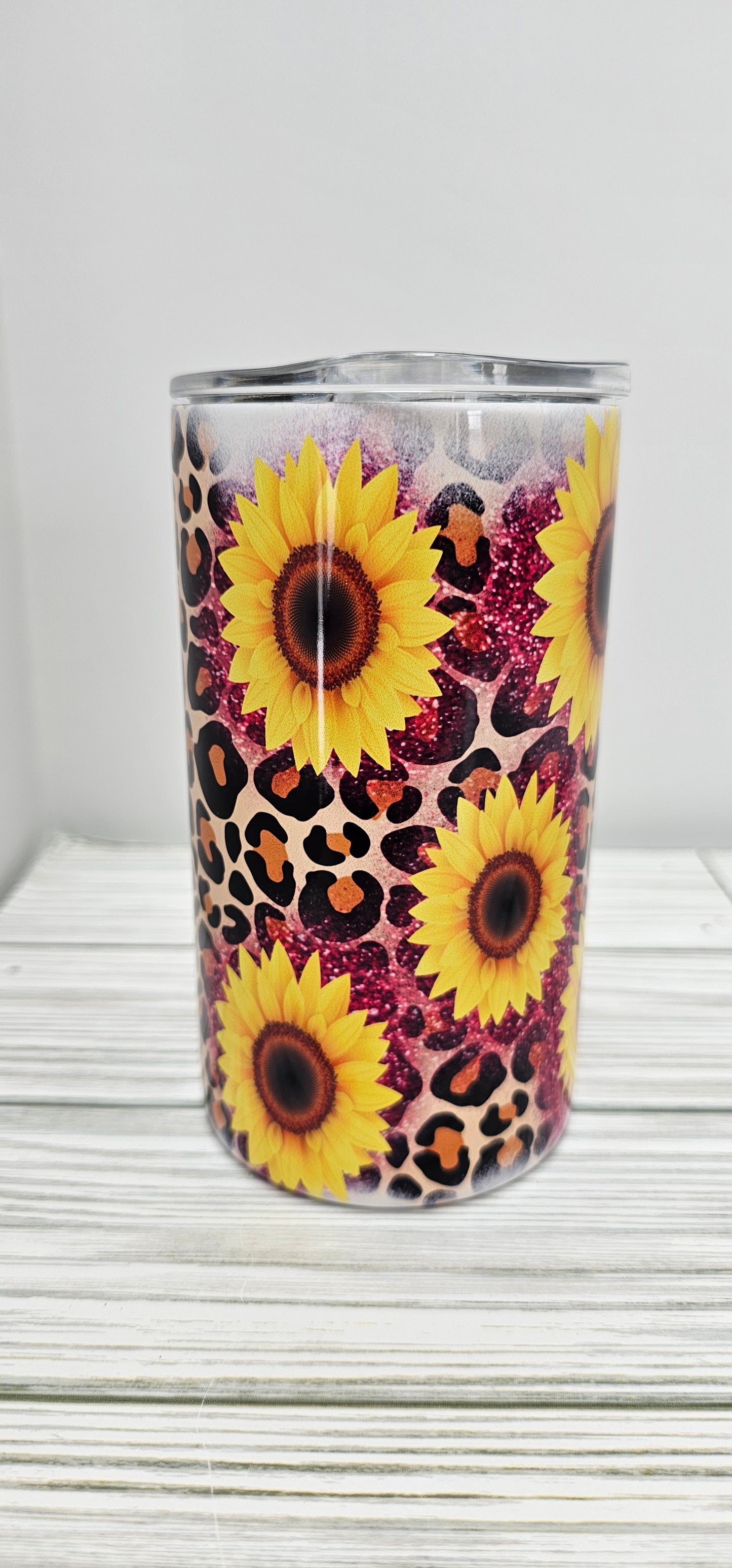 Cheetah Print/Pink Glitter/Sunflower-12oz Tumbler