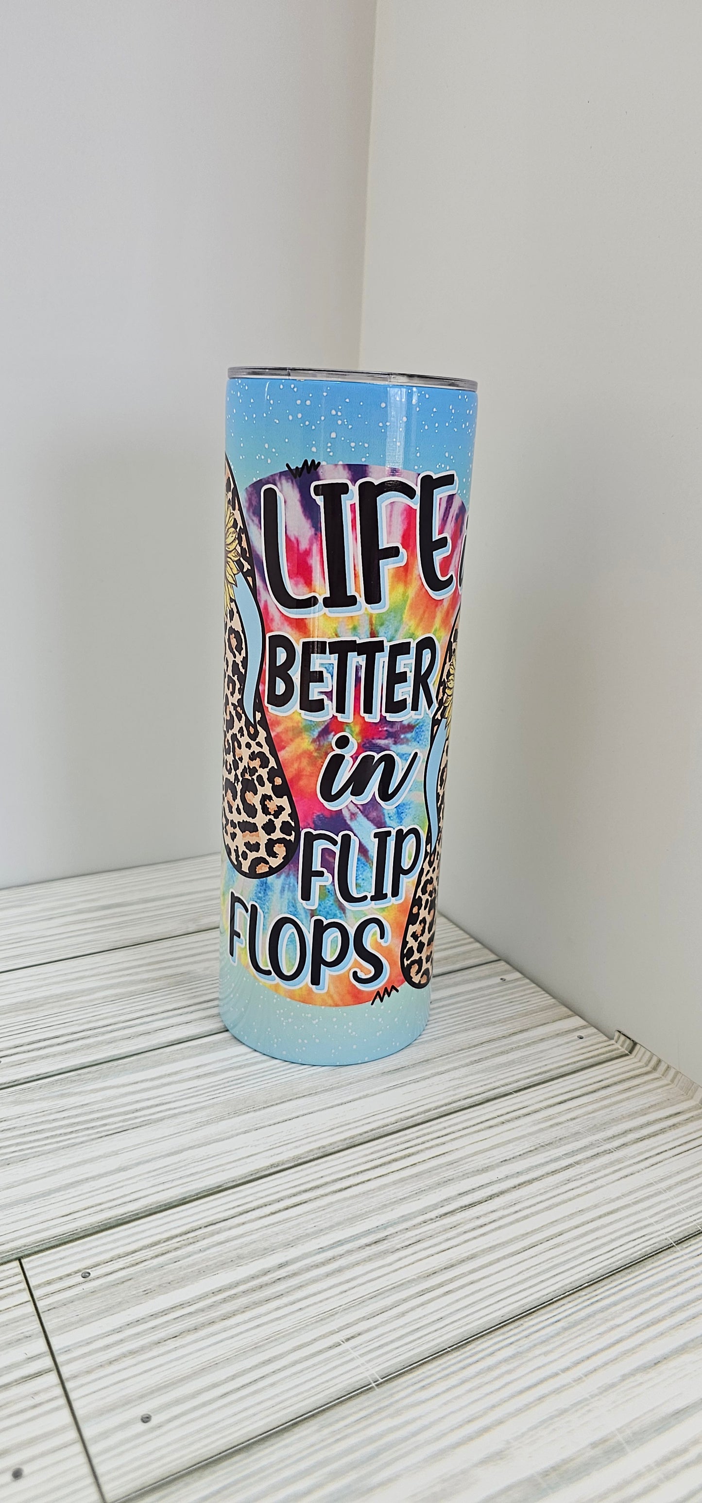 Life is Better in Flip Flops (Tie-Dye)-20oz Tumbler