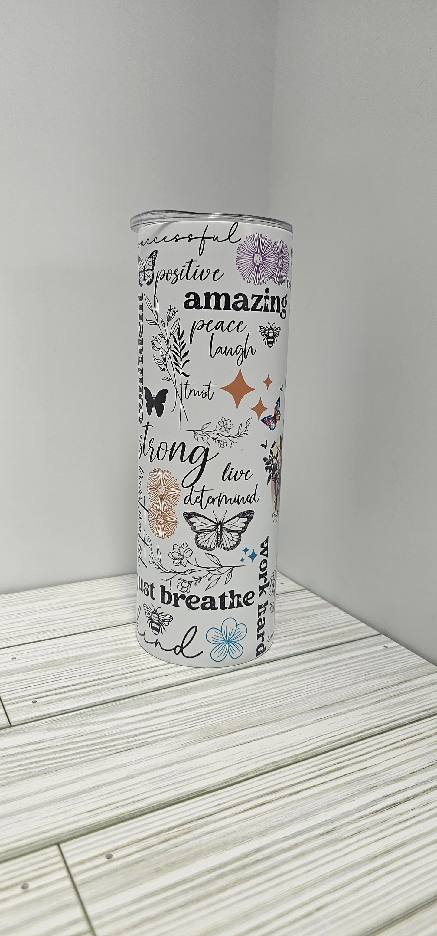 Words of affirmation (White) -20z Tumbler