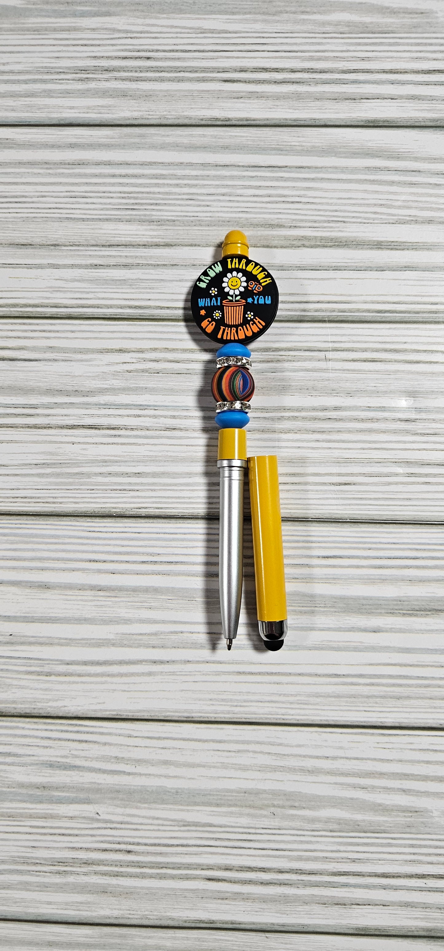 Grow throughwhat you go through-Beaded Pen/Stylus