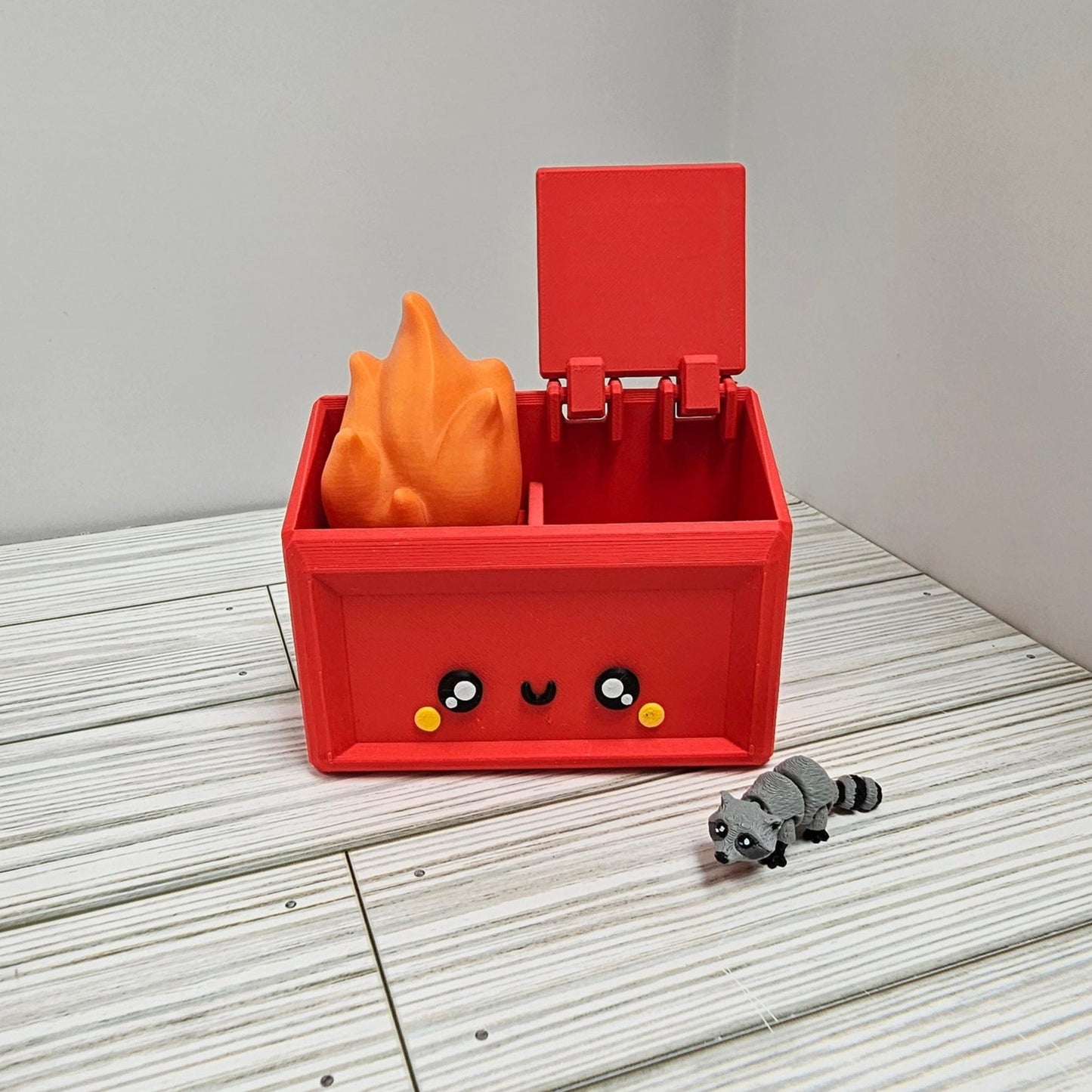Dumpster Fire with Racoon (3D Print)
